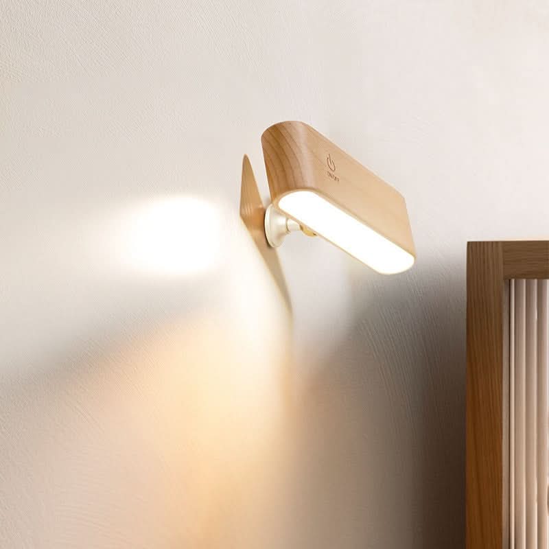 Lampka biurkowa z litego drewna z ładowaniem magnetycznym 