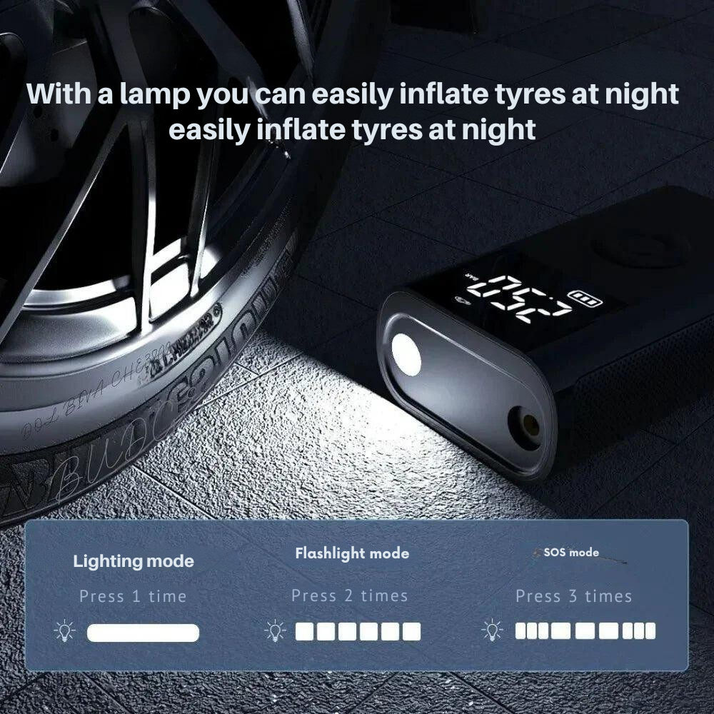 どこにいても、あっという間にタイヤを膨らませてください 