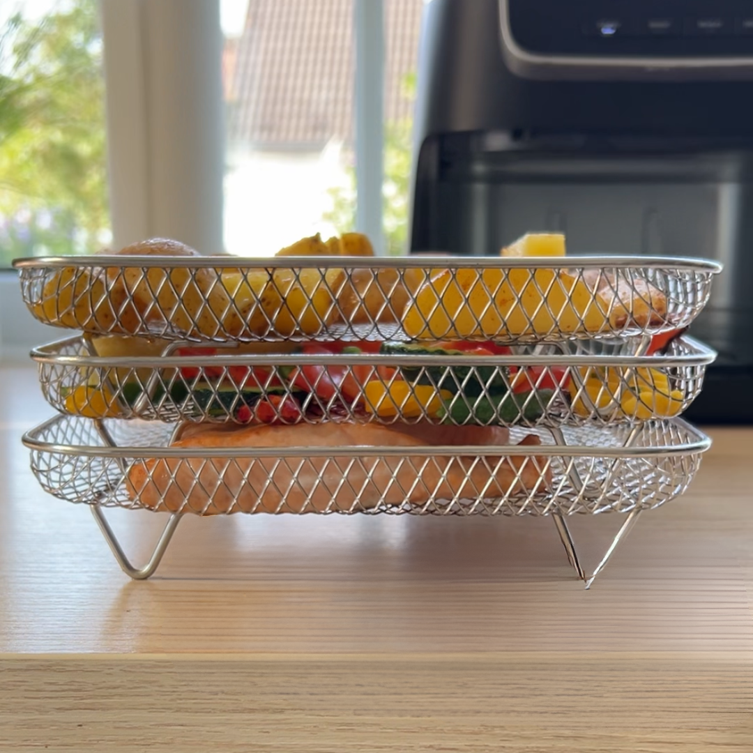 Stablede kurve til ensartet madlavning i luft (x3) 