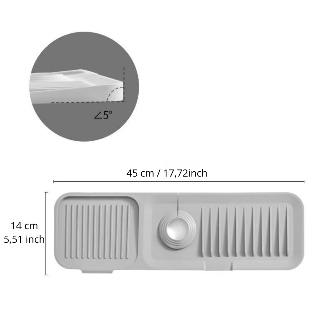 Silicone draining mat: quick and secure drying 