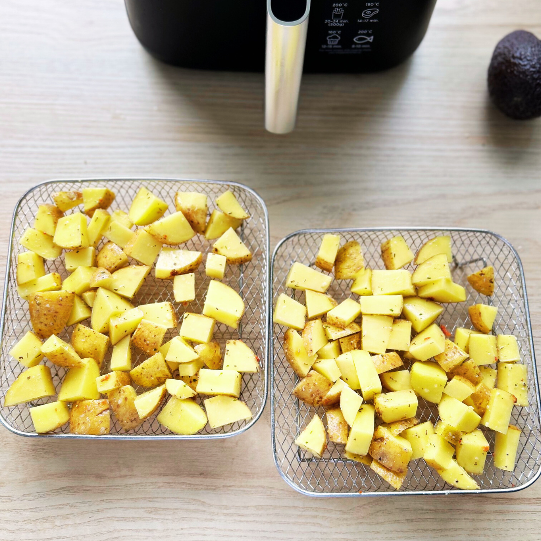 Stablede kurve til ensartet madlavning i luft (x3) 