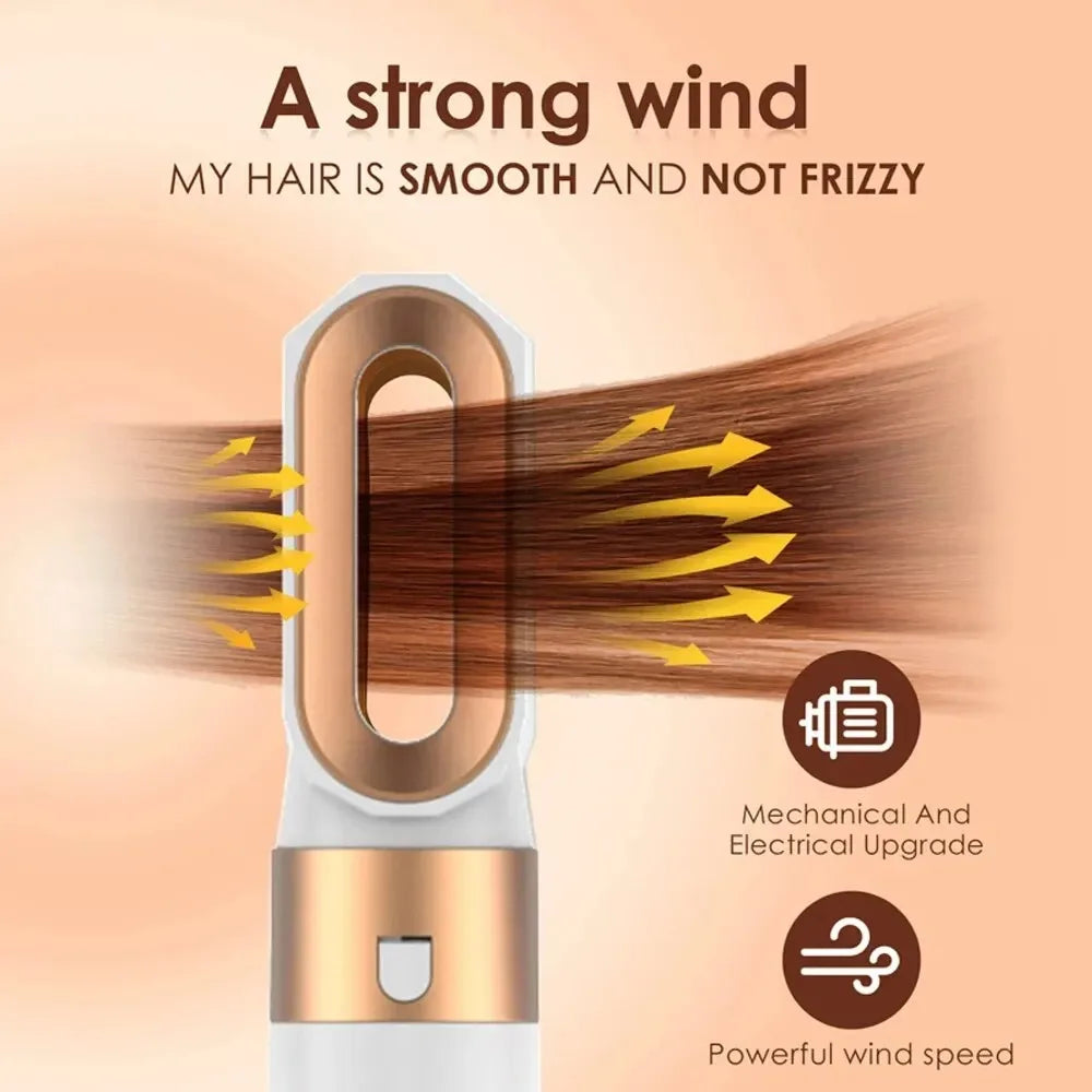 Style, straighten, and dry with a single 5-in-1 device 