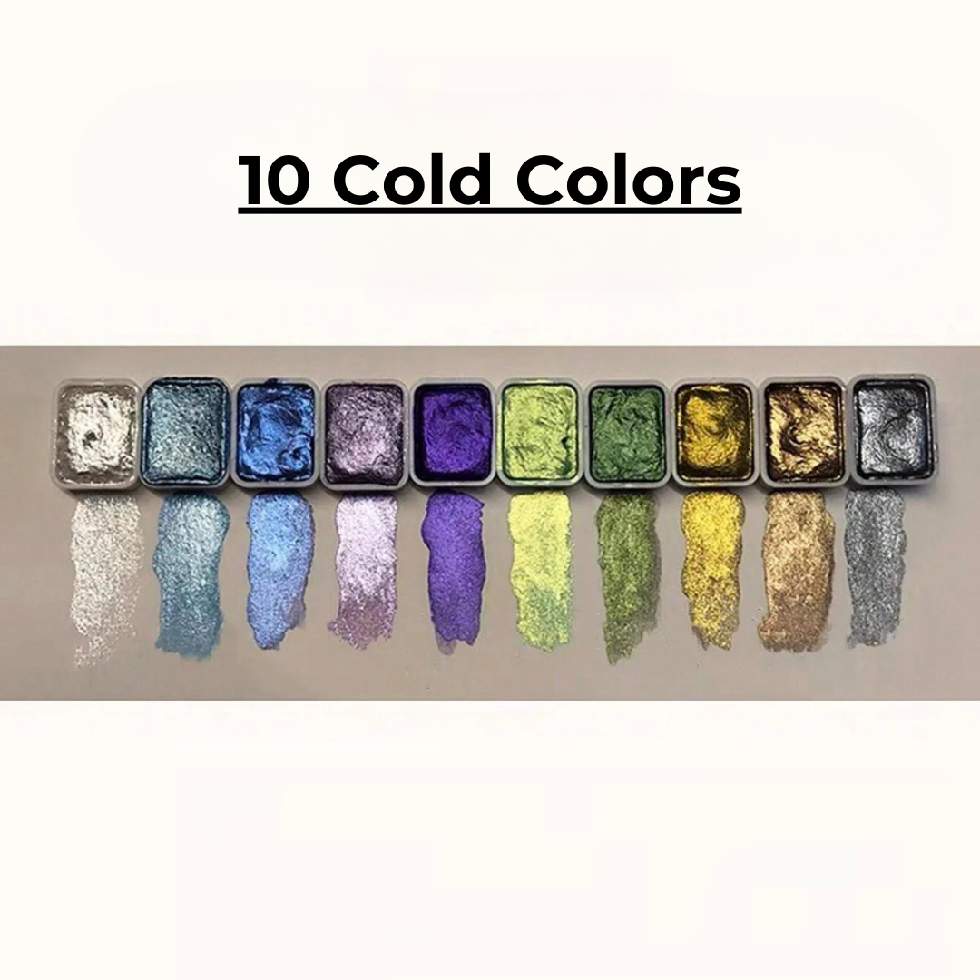 Helmiäisvärjätty vesiväri – Intenssiivinen kiilto ja kirkkaat sävyt 