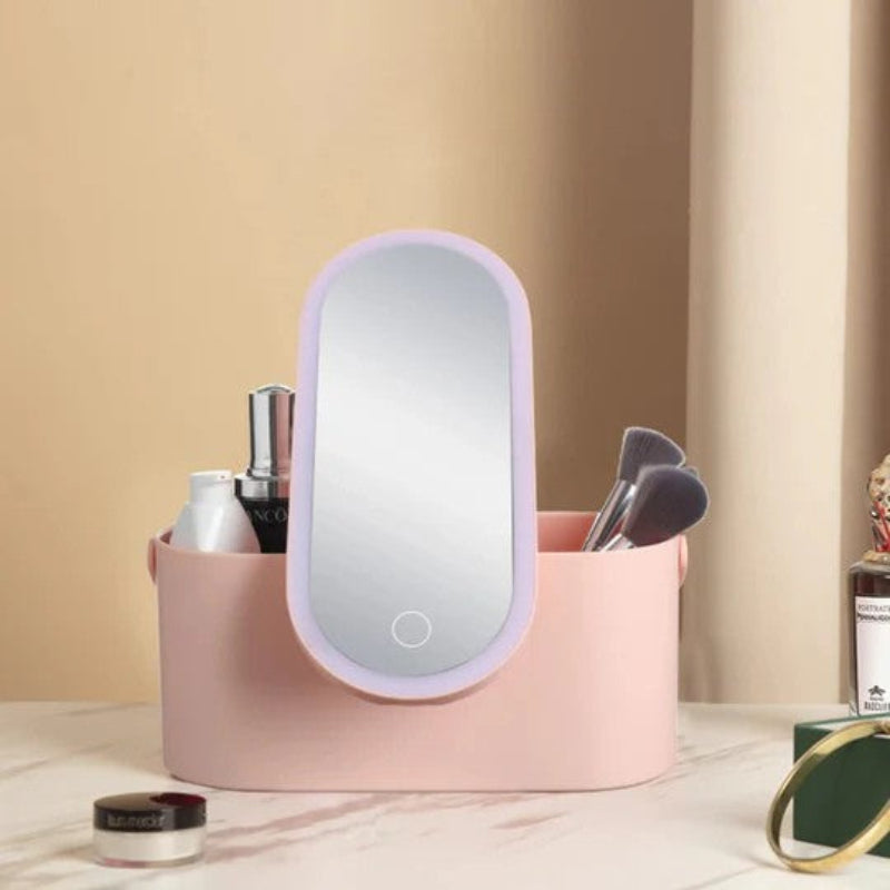Perfect beauty with LED mirror and integrated storage 